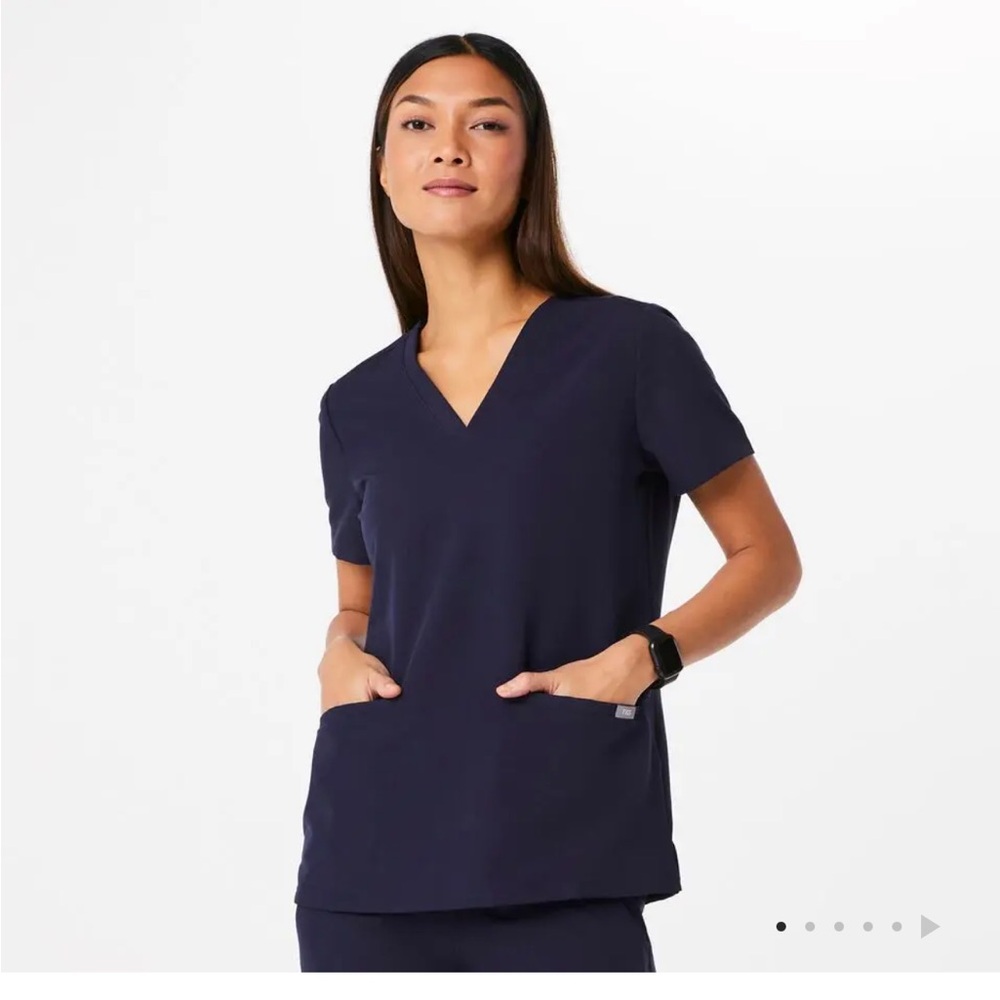 Figs Casma V neck Navy Scrub Top